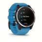 Garmin quatix 7 Glass, Silver / Blue Silicone Band