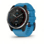 Garmin quatix 7 Glass, Silver / Blue Silicone Band