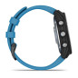 Garmin quatix 7 Glass, Silver / Blue Silicone Band