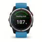 Garmin quatix 7 Glass, Silver / Blue Silicone Band