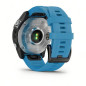 Garmin quatix 7 Glass, Silver / Blue Silicone Band