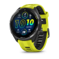 Garmin Forerunner 965, titanová luneta Carbon Grey DLC, pouzdro Black, řemínek silicone Yellow/Black