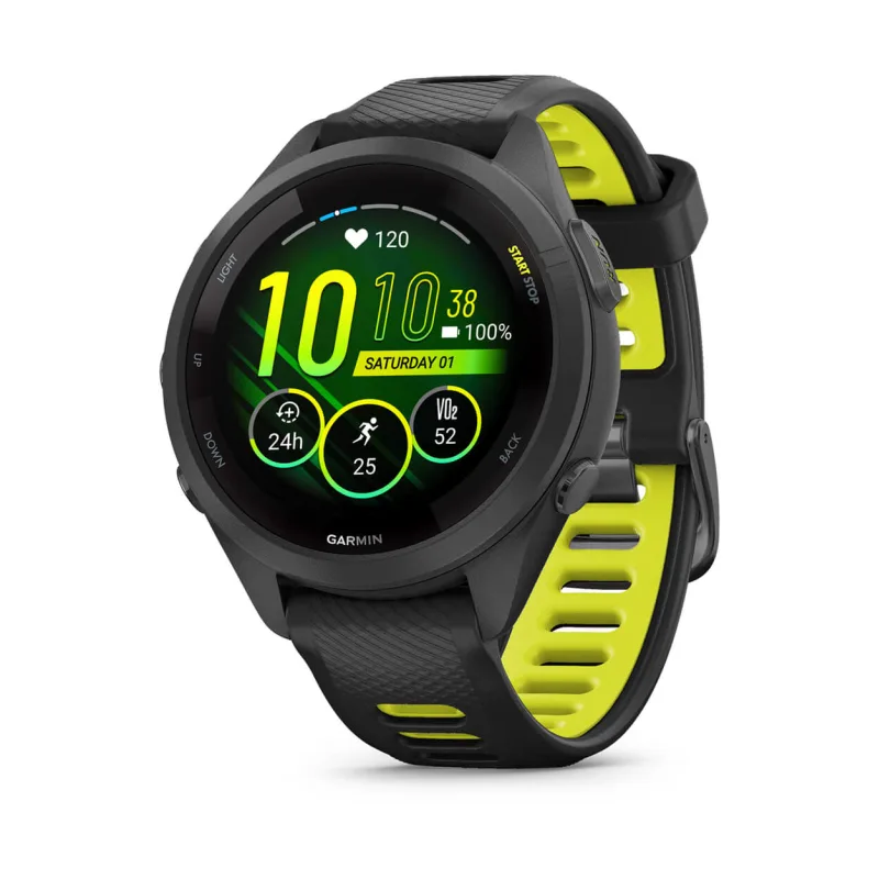 Garmin Forerunner 265S, luneta Black, pouzdro Black, řemínek silicone Black/Yellow