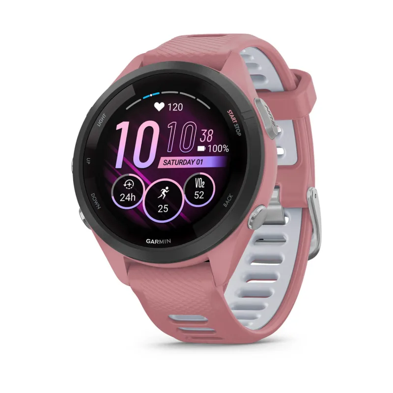 Garmin Forerunner 265S, luneta Black, pouzdro Pink, řemínek silicone Pink/Grey