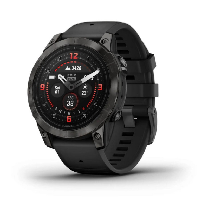 Garmin epix Pro (Gen 2) – Sapphire Edition (47 mm) Carbon Gray DLC Titanium / Black Band