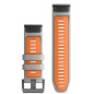 Řemínek Garmin QuickFit 26, silikonový Fog Gray / Ember Orange
