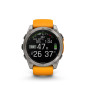 Garmin fēnix 8 – 51 mm, AMOLED, Sapphire, Titanium s Orange/Graphite silikonovým řemínkem Garmin fēnix 8 – 51 mm, AMOLED, Sapphire, Titanium s Orange/Graphite silikonovým řemínkem
