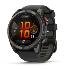 Garmin Fenix 8 Pro – 51 mm, AMOLED, Sapphire, Carbon grey DLC titanium s Black/Pebble Grey silikonovým řemínkem