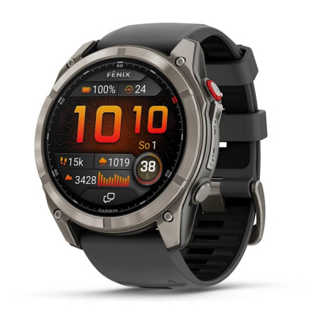 Garmin Fenix 8 Pro – 51 mm, AMOLED, Sapphire, Titanium se silikonovým řemínkem Graphite/Black