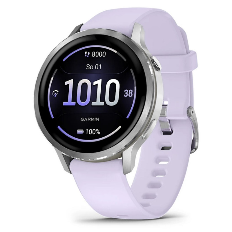 Garmin Venu® 4 - 41mm, Silver / Periwinkle silikonový řemínek