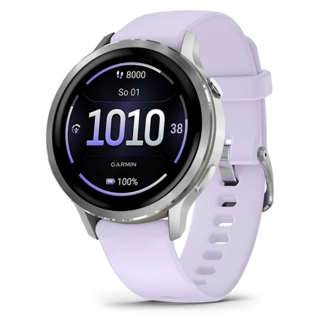Garmin Venu® 4 - 41mm, Silver / Periwinkle silikonový řemínek