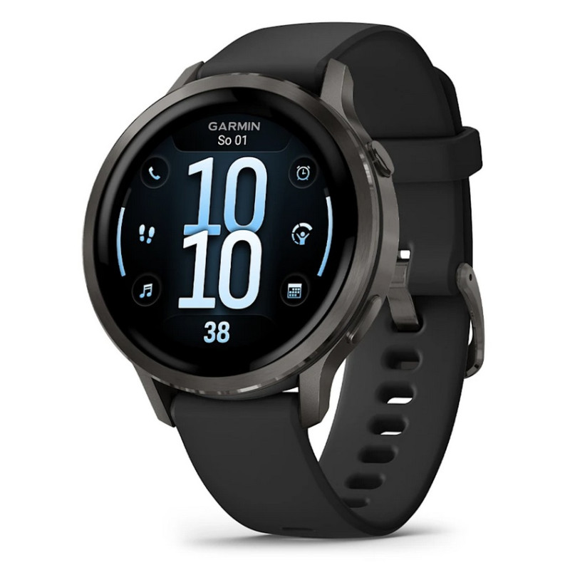 Garmin Venu 4 - 41mm, Slate / Černý silikonový řemínek