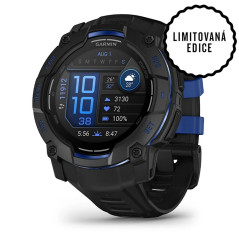 Garmin Instinct 3 - 50mm, AMOLED, Black s řemínkem Black / Bolt Blue