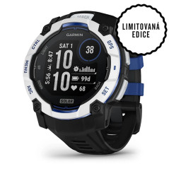 Garmin Instinct 3 - 50mm Solar, Whitestone s řemínkem Black / Bolt Blue