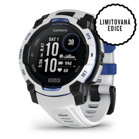Garmin Instinct 3 - 45mm Solar, Whitestone s řemínkem Whitestone / Bolt Blue