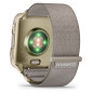 Garmin Venu X1, Soft Gold s titanovou zadní stranou a nylonovým řemínkem French Grey