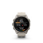 Garmin fēnix 9 - 43mm, Titanium se silikonovým řemínkem Fog Gray