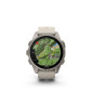 Garmin fēnix 9 - 43mm, Titanium se silikonovým řemínkem Fog Gray