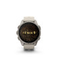 Garmin fēnix 9 - 43mm, Titanium se silikonovým řemínkem Fog Gray