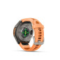 Garmin fenix 9 Pro - inReach, 43 mm, Titanium se silikonovým řemínkem Shell Pink / Autumn Orange
