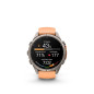 Garmin fenix 9 Pro - inReach, 43 mm, Titanium se silikonovým řemínkem Shell Pink / Autumn Orange