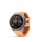 Garmin fenix 9 Pro - inReach, 43 mm, Titanium se silikonovým řemínkem Shell Pink / Autumn Orange