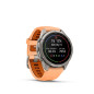 Garmin fenix 9 Pro - inReach, 43 mm, Titanium se silikonovým řemínkem Shell Pink / Autumn Orange