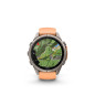 Garmin fenix 9 Pro - inReach, 43 mm, Titanium se silikonovým řemínkem Shell Pink / Autumn Orange