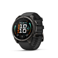 Garmin fenix 9 – 47mm, Carbon Gray DLC Titanium se silikonovým řemínkem Black