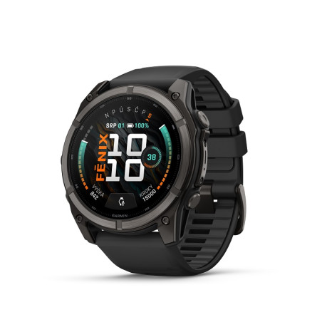 Garmin fenix 9 – 51mm, Carbon Gray DLC Titanium se silikonovým řemínkem Black