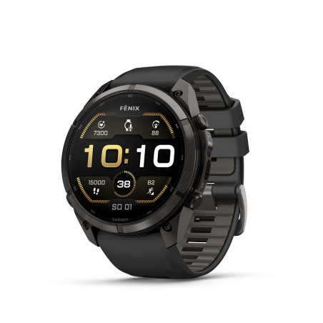 Garmin fenix 9 Pro - 51mm, Carbon Gray DLC Titanium se silikonovým řemínkem Black/Pebble Gray