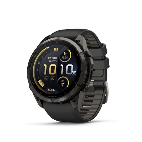 Garmin fenix 9 Pro - 51mm, inReach, Carbon Gray DLC Titanium se silikonovým řemínkem Black/Pebble Gray